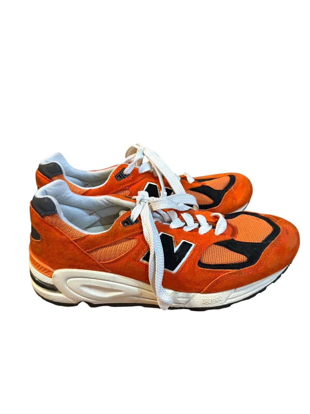 Teddy Santis x New Balance 990v2 Marigold Made in USA Orange Black Sneakers 7.5